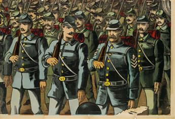 DESIGNER UNKNOWN. [GETTYSBURG.] Two-sheet segment. Circa 1898. 55x40 inches, 141x103 cm. Calhoun Print, Hartford.